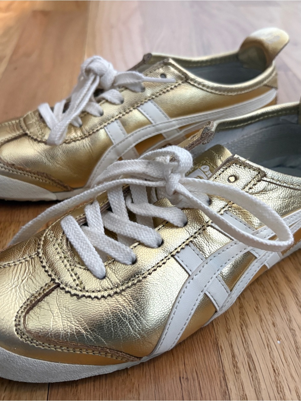 Onitsuka Tiger by Asics Gold and White Mexico 66 Sneakers